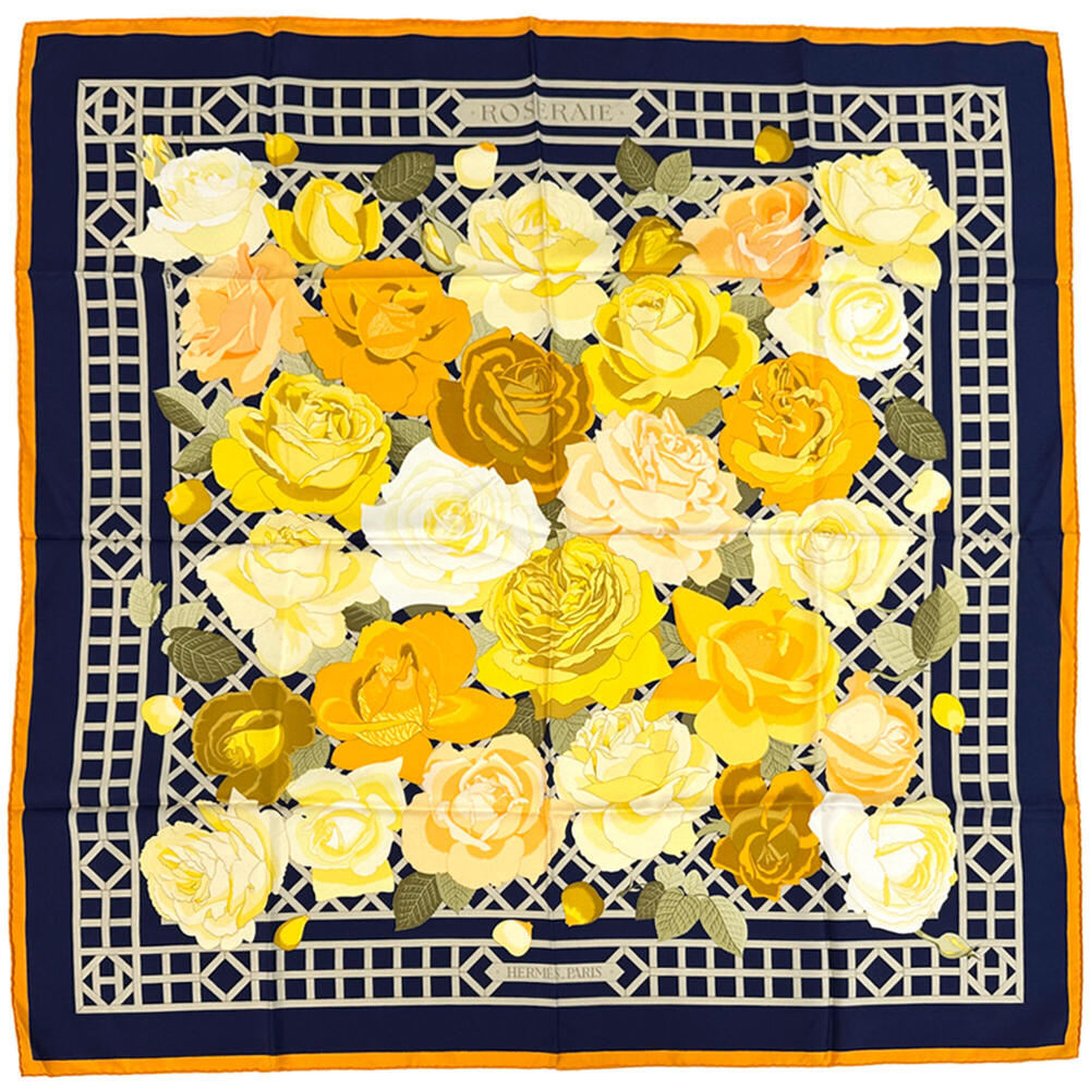Hermes scarf/muffler, Carre 90, ROSRRAIE (Rose Garden), women's, brand name, ... - Picture 1 of 11